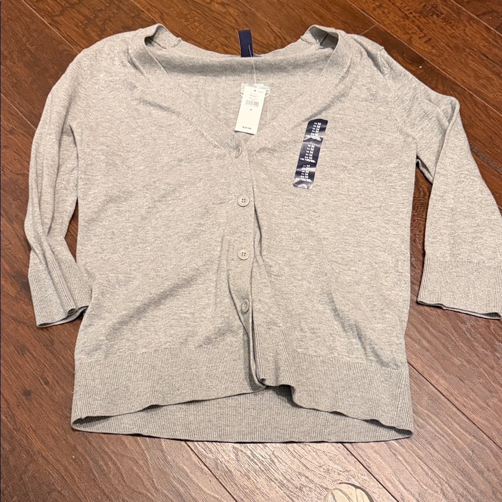 Gray Button-Up Cardigan